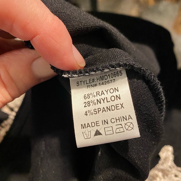 NWT Haute Monde Black Dress with Lace Accents - Picture 5 of 5